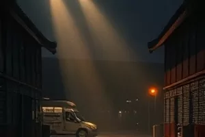 《风穿过麦田》封面，麦浪与远处的白色风车